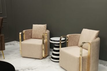 Premium Revolving Accent Chairs Pvd Coated Stainless Steel Base Stainless Steel Handles with golden Pvd coated Premium Quality Fabric and on Seating memory foam with super soft foams combination used